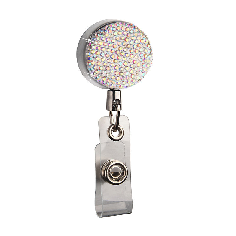 Wholesale Badge Reels Metal Badge Reels Diamond Retractable Keychain